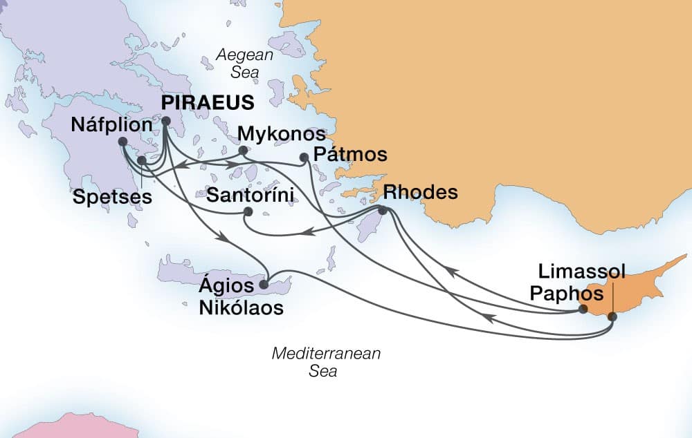 2021 Griechenland – Karte der Reiseroute