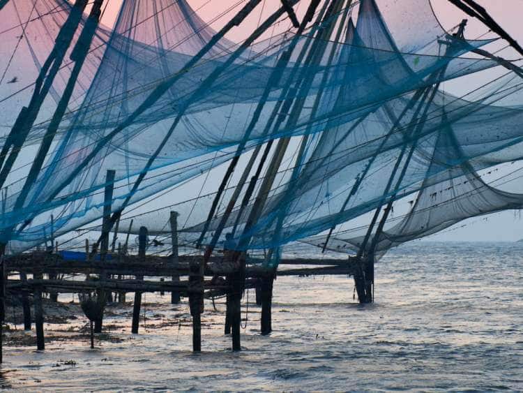 India, Kerala, Kochi, Fort cochin or Kochi, Chinese fishing nets
