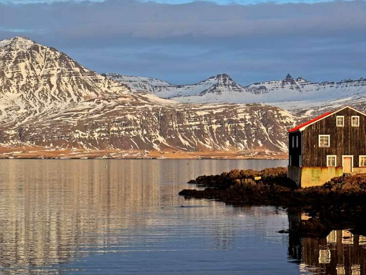 Iceland, East Iceland, Harbor of Djupivogur on Berufjoerdur Fjord