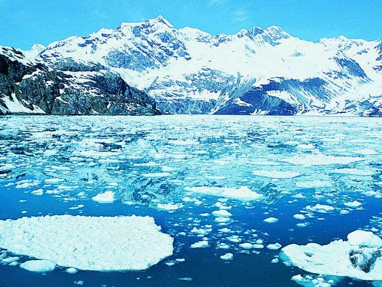 A view of Glacier Bay on a luxury cruise to Alaska