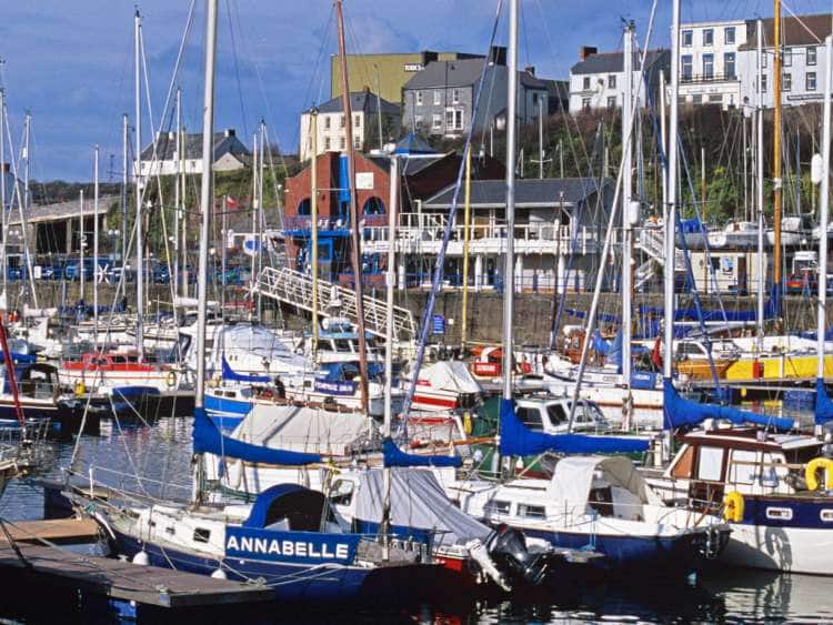 Wales, Pembrokeshire, Dyfed, Milford Haven, Marina in the forth largest port in the UK