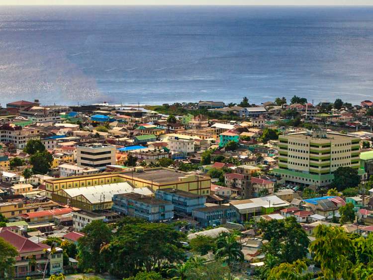 Dominica, Roseau, Cityscape.