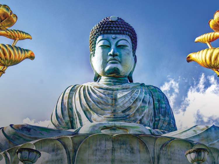 Hyogo Daibutsu Buddha statue in Kobe, Japan, one of the ports visited on a luxury, all-inclusive, Seabourn cruise.