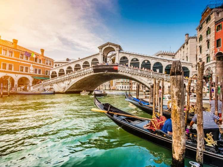 A gondola in the Seabourn port of Venice