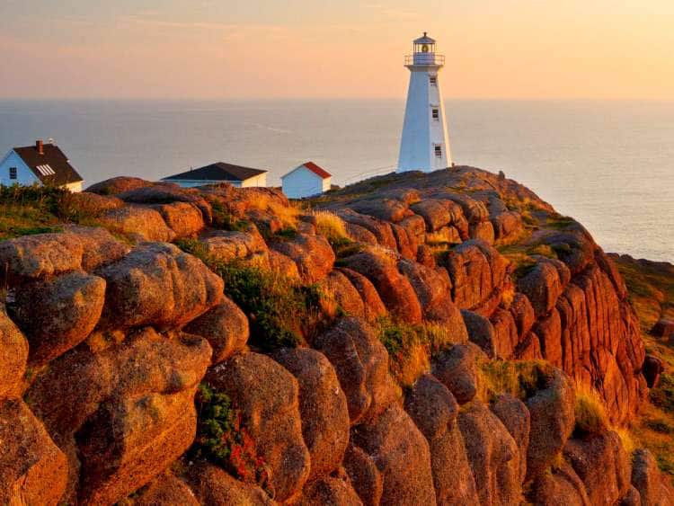 Lighthouse on Cape Spear near St. John's on Avalon Peninsula, Newfoundland, Canada