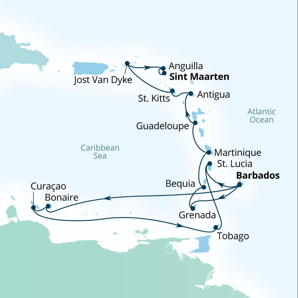 Itinerary map of 17-Day Hidden Yacht Harbor Holiday