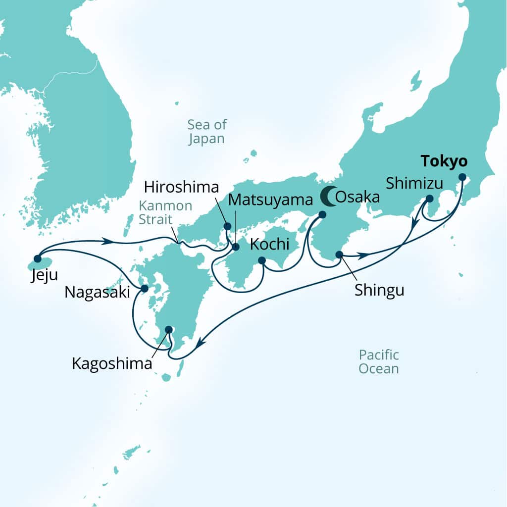 Itinerary map of 14-Day Harvest Horizons: Japan's Coastal Charms