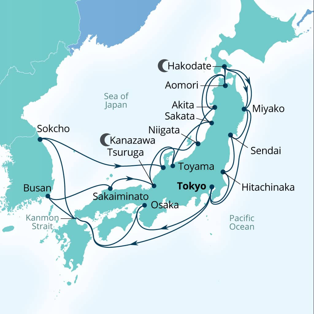 Itinerary map of 28-Day Autumn Reverie: Japan's Hidden Gems