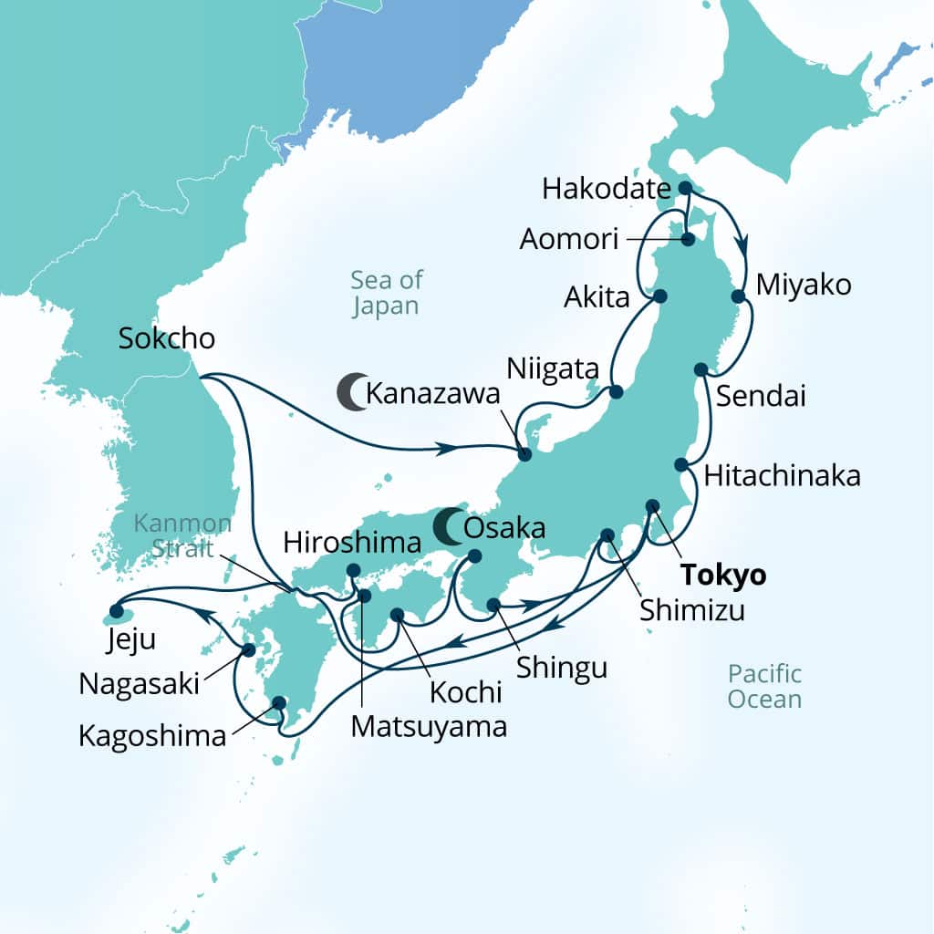 Itinerary map of 28-Day Autumn Reverie: Japan's Hidden Gems