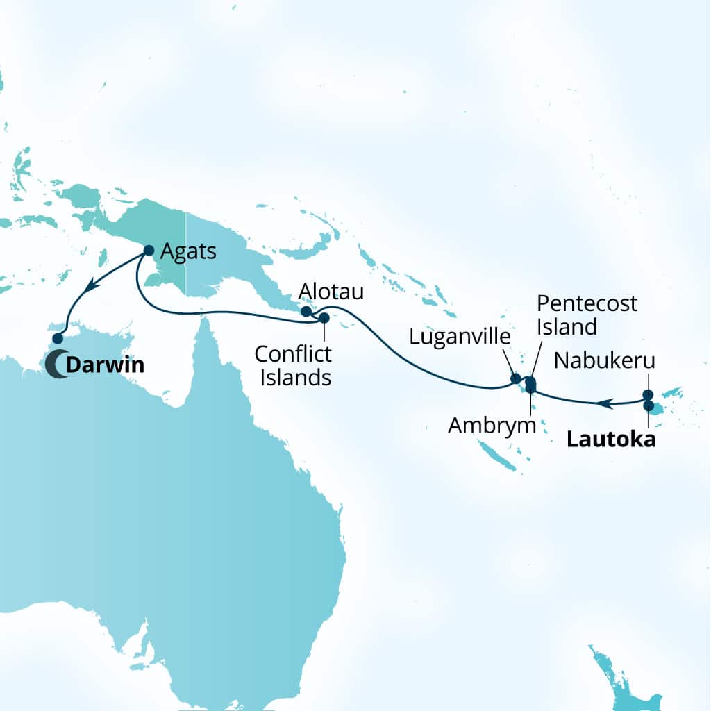 Itinerary map of 16-Day Remote Indonesia & Papua New Guinea