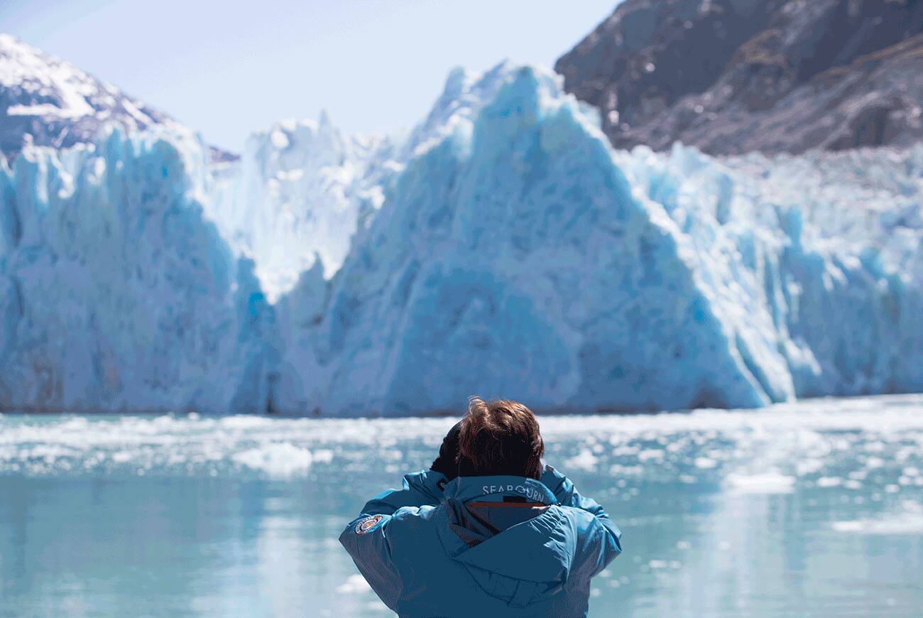 Guests and Dawes Glacier - Endicott Arm, Alaska