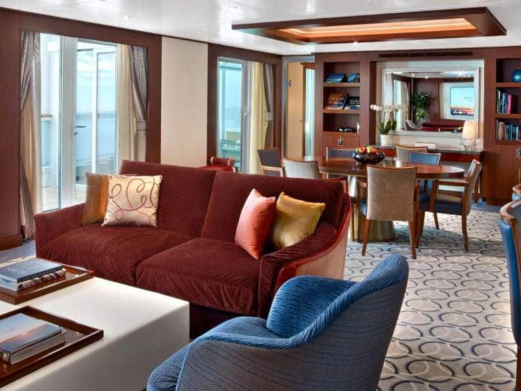 A view of an all ocean front suite that is part of all all-inclusive cruises