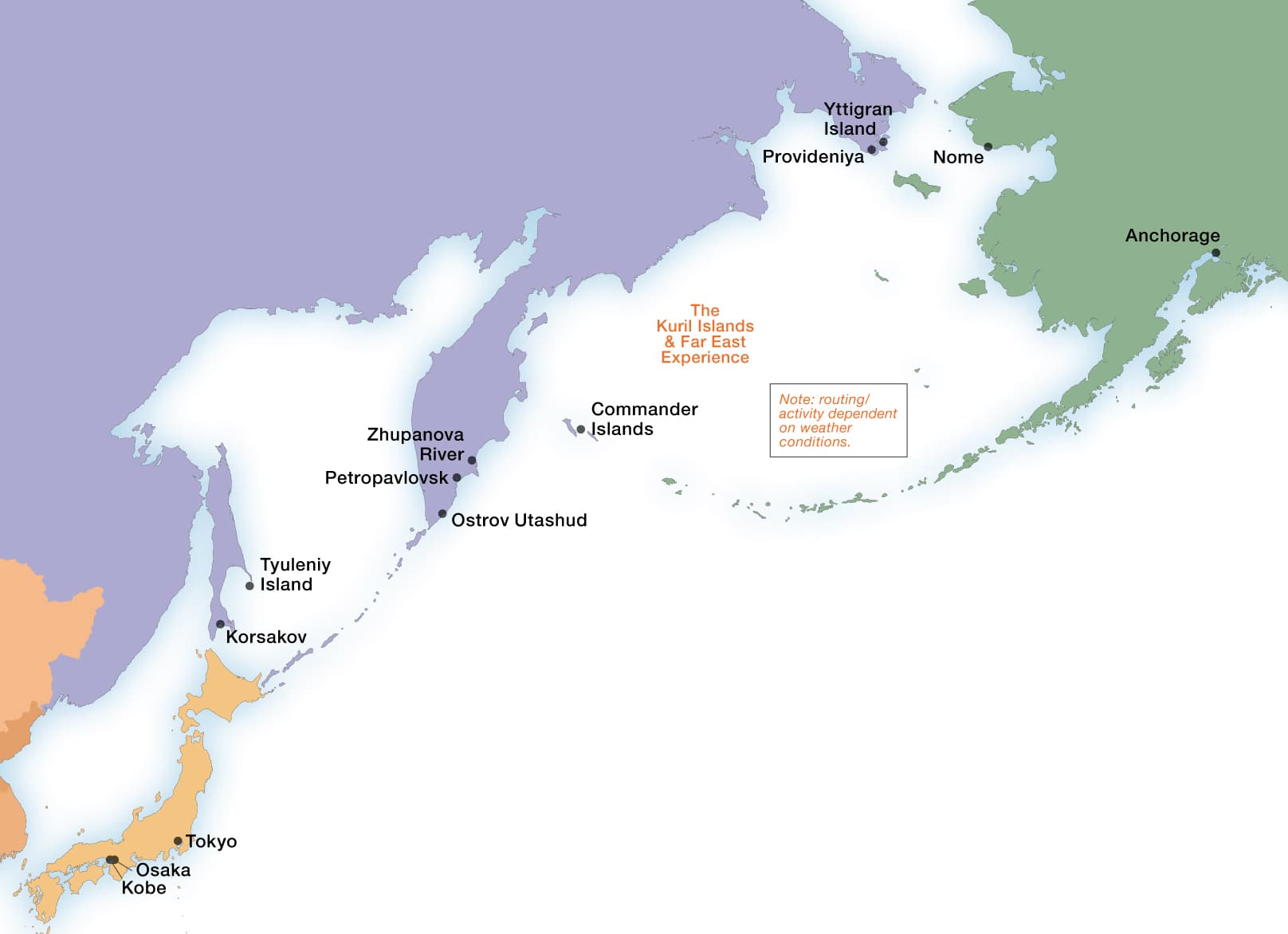 Russia and Far East ports map