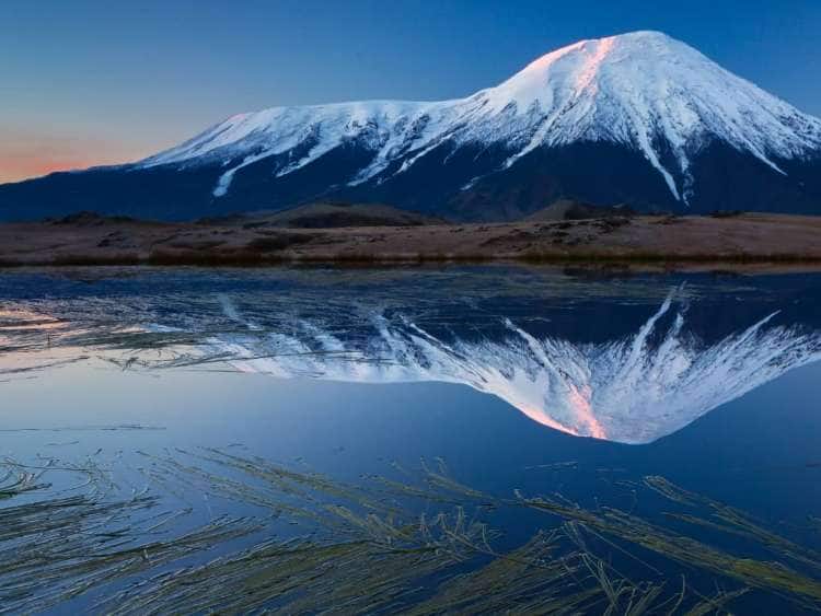 Tolbachik, one of several active volcanos in Kamchatka, Russia, a peninsula visited on a luxury, all-inclusive, Seabourn cruise.