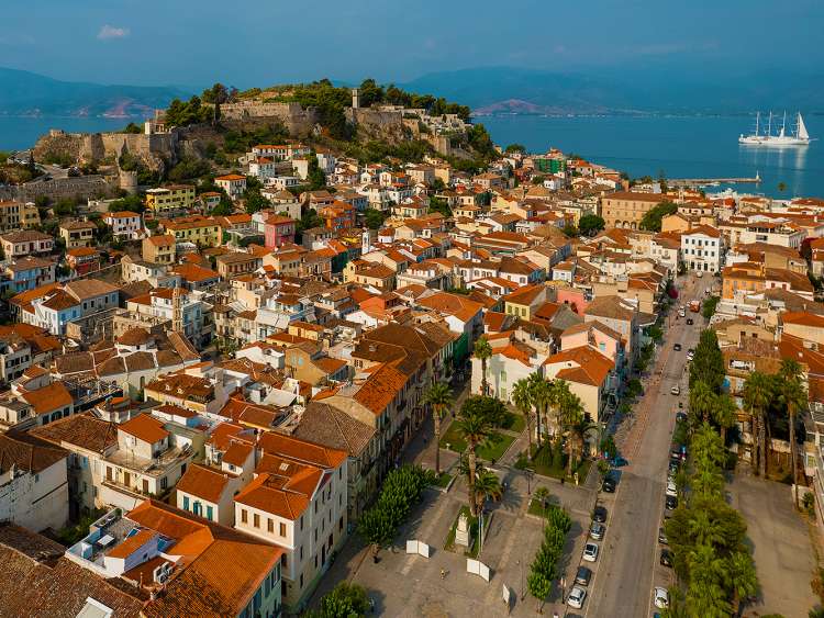 The port of Nafplion, Greece on a Seabourn cruise
