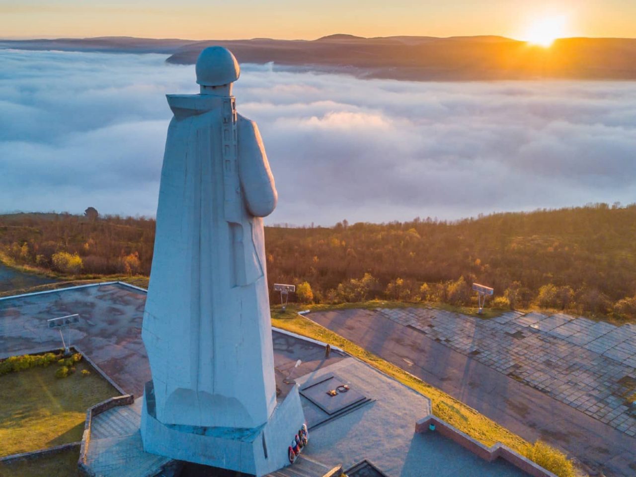 Alyosha Monument in Murmansk, Russia, one of the ports seen on an all-inclusive, Seabourn luxury cruise.