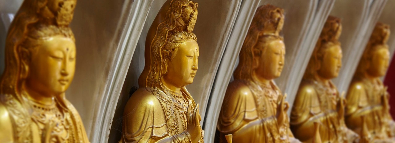 Malaysia, Penang, Penang Island, George Town, Buddhist statues at Kek Lok Si Temple, Georgetown