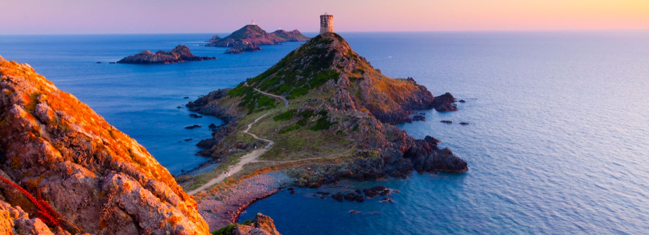 France, Corsica, Mediterranean sea, Corse-du-Sud, Sanguinaires Islands, Pointe de La Parata (Parata Point) near Ajaccio