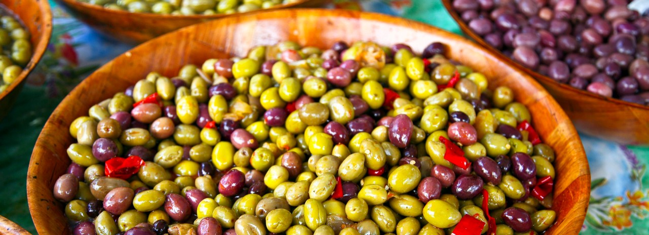 France, Cote D'Azur, Toulon, Olives, Toulon Market.