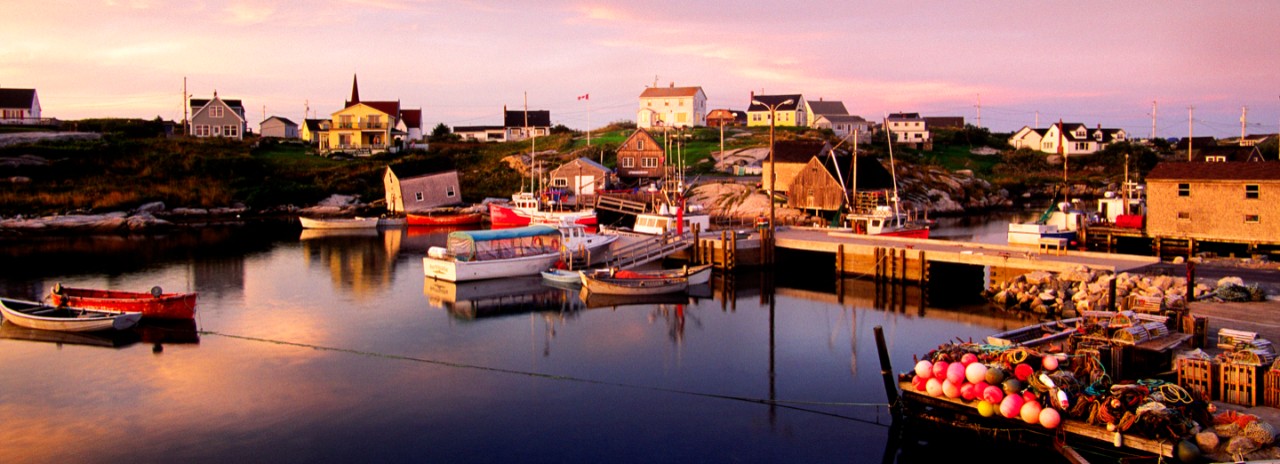 Canada, Nova Scotia, St. Margaret's Bay, Peggy's Cove, fishing boats.