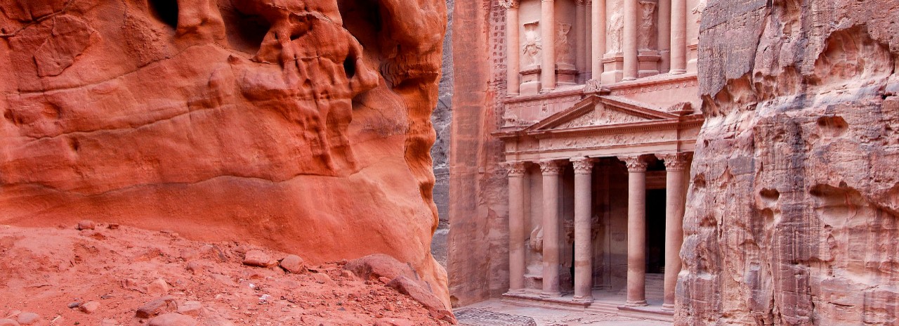Jordan, Petra, Treasury,The Khazneh Petra Archaeological Site