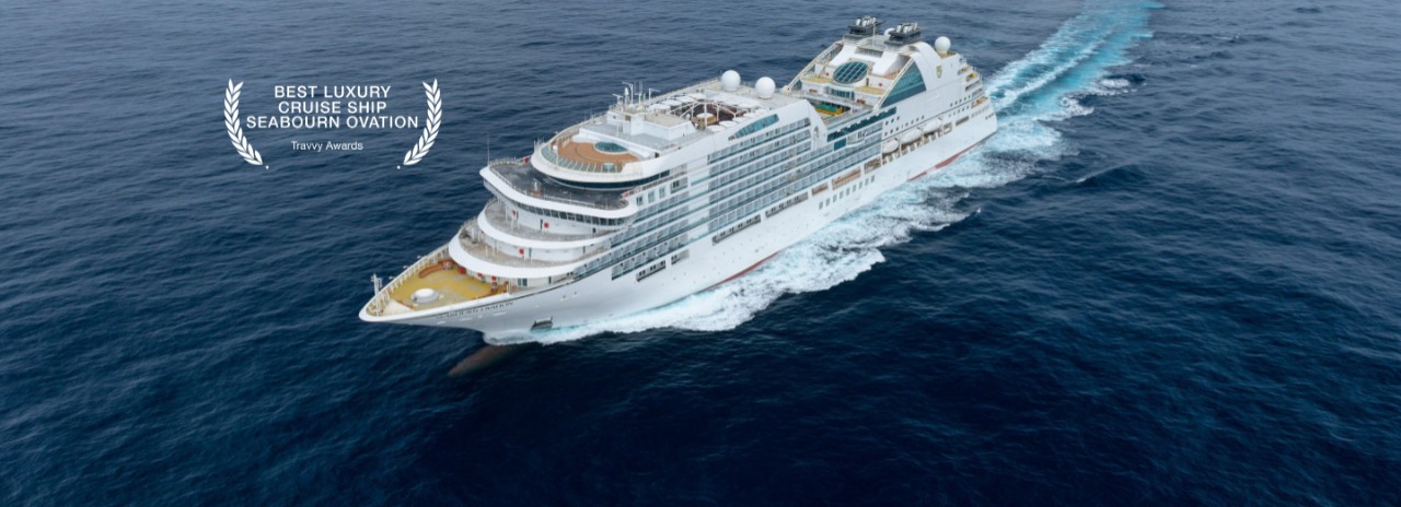 The Seabourn Ovation winner of Best Luxury Cruise Ship by Travvy Awards