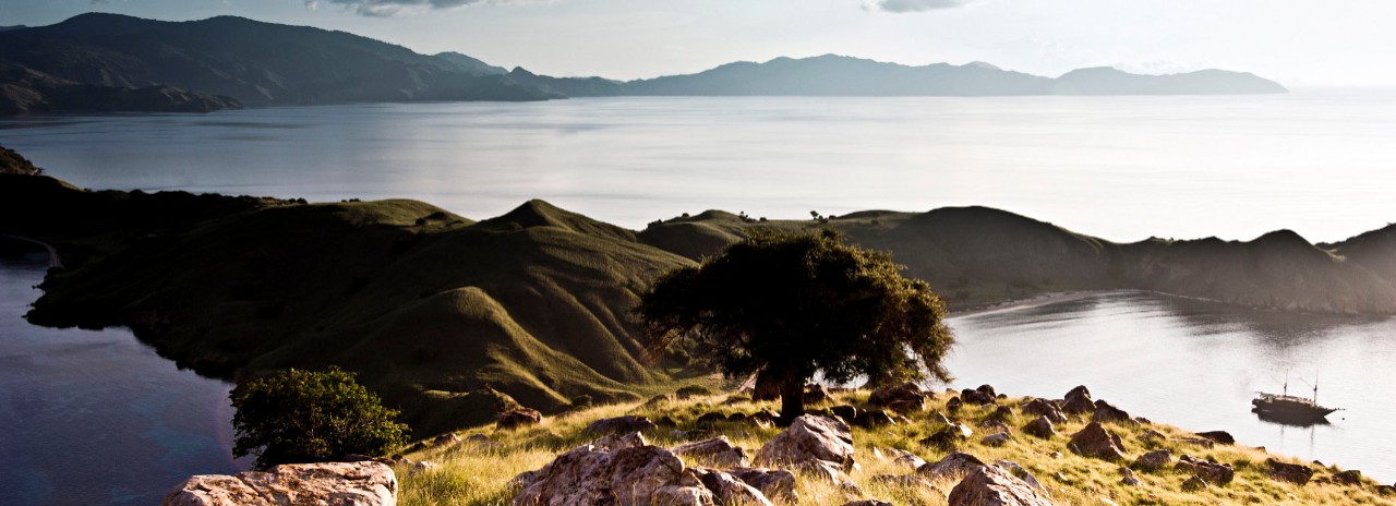 Indonesia, Lesser Sunda Islands, East Nusa Tenggara, Komodo island, Sunset view from Komodo Island