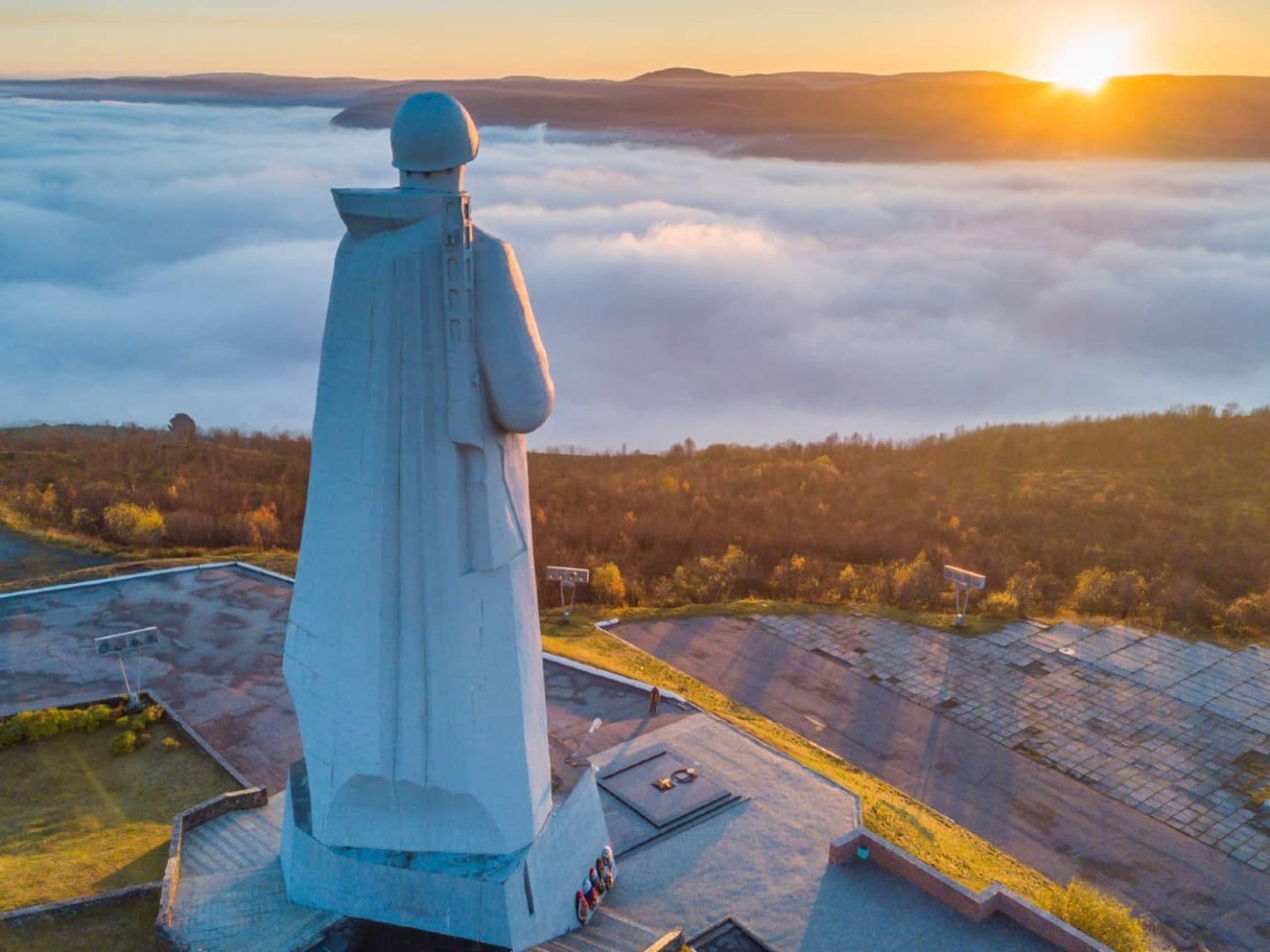 Alyosha Monument in Murmansk, Russia, one of the ports seen on an all-inclusive, Seabourn luxury cruise.