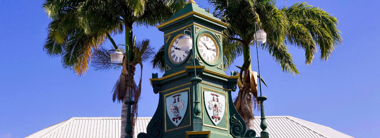 Federation of Saint Kitts and Nevis, Saint Kitts, Basseterre, The Circus, Berkeley Memorial Clock Tower.