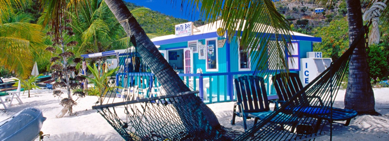 Beach Bar on White Bay, Island Jost van Dyke, British Virgin Islands, Caribbean