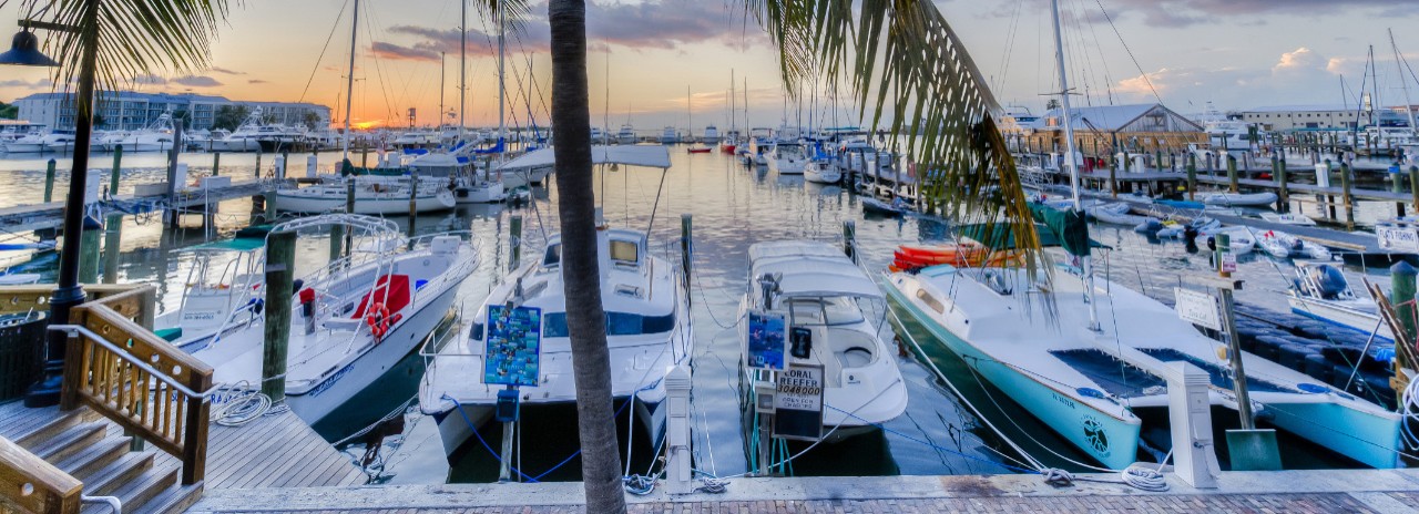 Historic Seaport in the Evening, Key West, Florida Keys, Florida, USA.