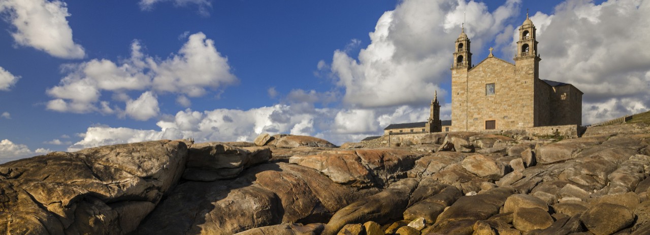 Santuario da Virxe de Barca Church in Muxia on the Atlantic Coast, Way of St. James (Camino de Santiago), A Coruna District, Galicia, Spain