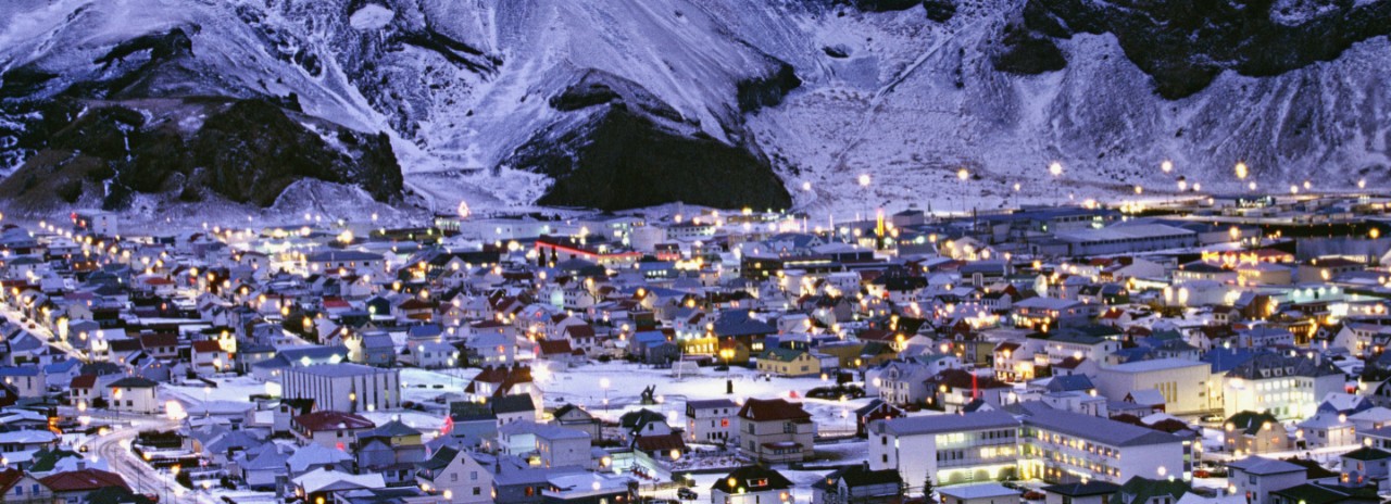 Iceland, South Iceland, Heimaey, Vestmannaeyjar, View from Eldfell