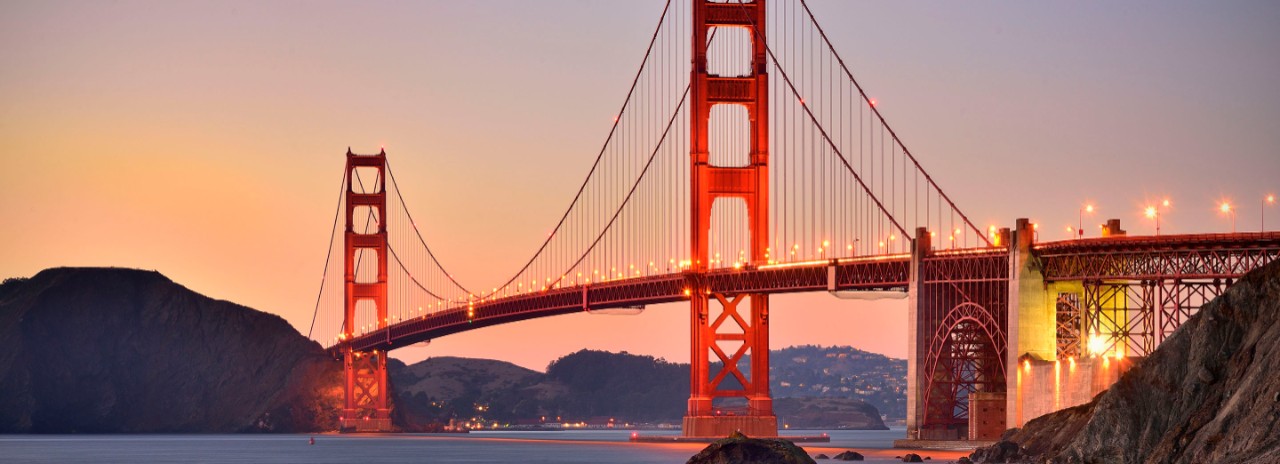 San Francisco Bay and Golden Gate Bridge, San Francisco, California, USA