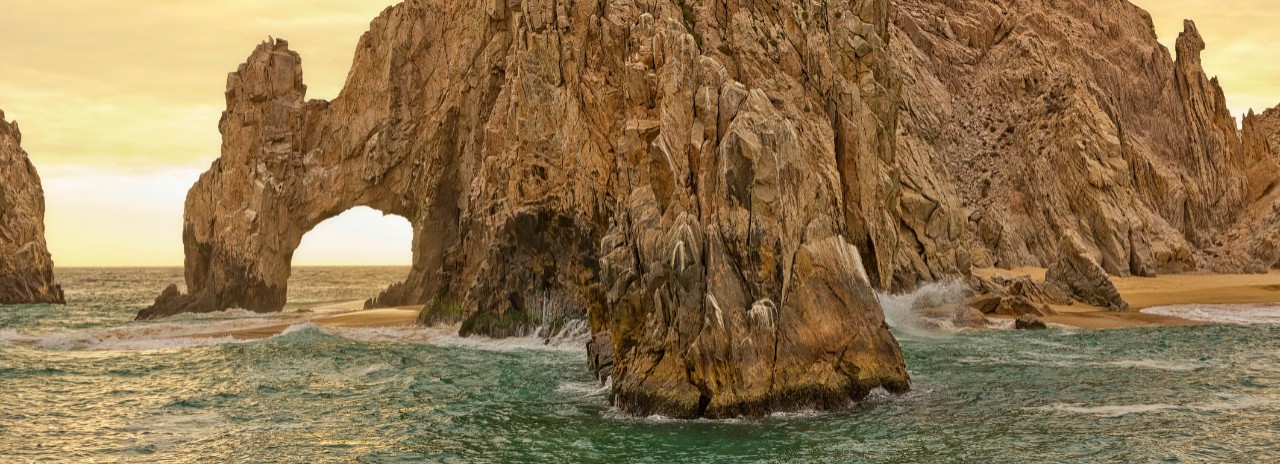 Mexico, Baja California Sur, Cabo San Lucas, Gulf of California, Sea of Cortez, Gulf of Mexico, The Arch (El Arco) and sea stacks, Land's End