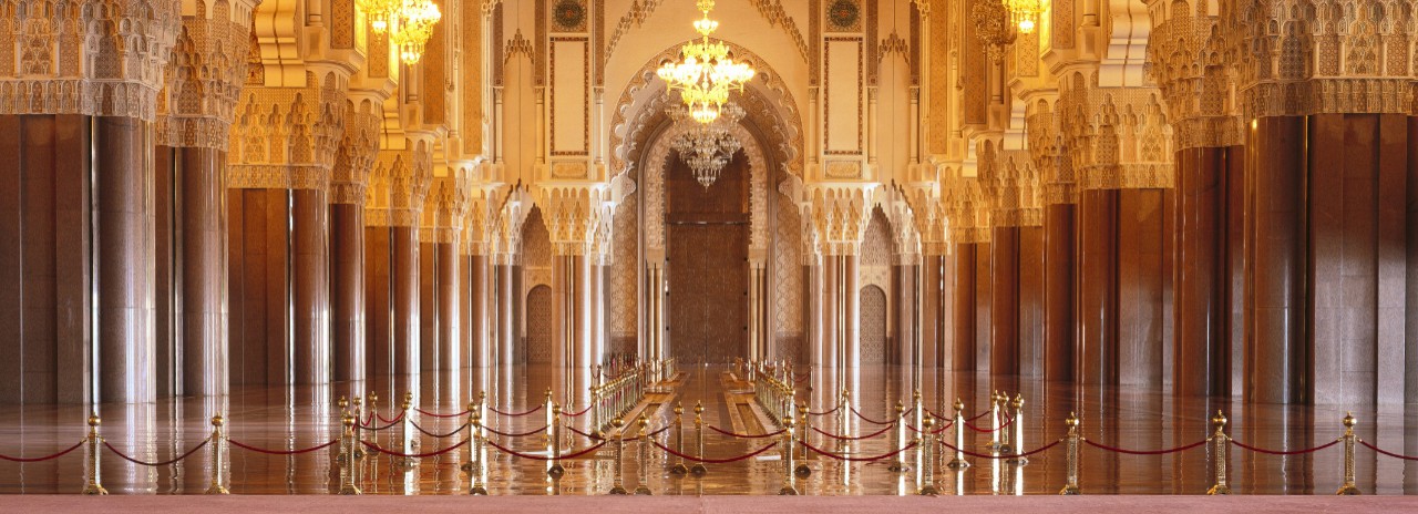 Morocco, Casablanca, Mosque Hassan II, interior.