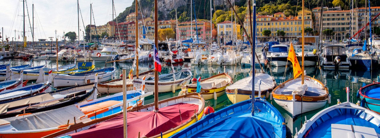 France, Provence-Alpes-Cote d'Azur, Alpes-Maritimes, Nice, Port Lympia Harbor