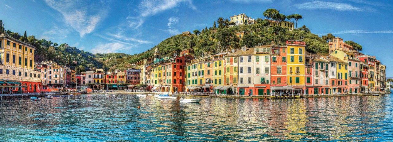 Colorful buildings on the coast of Portofino, on your Luxury Italy Cruise