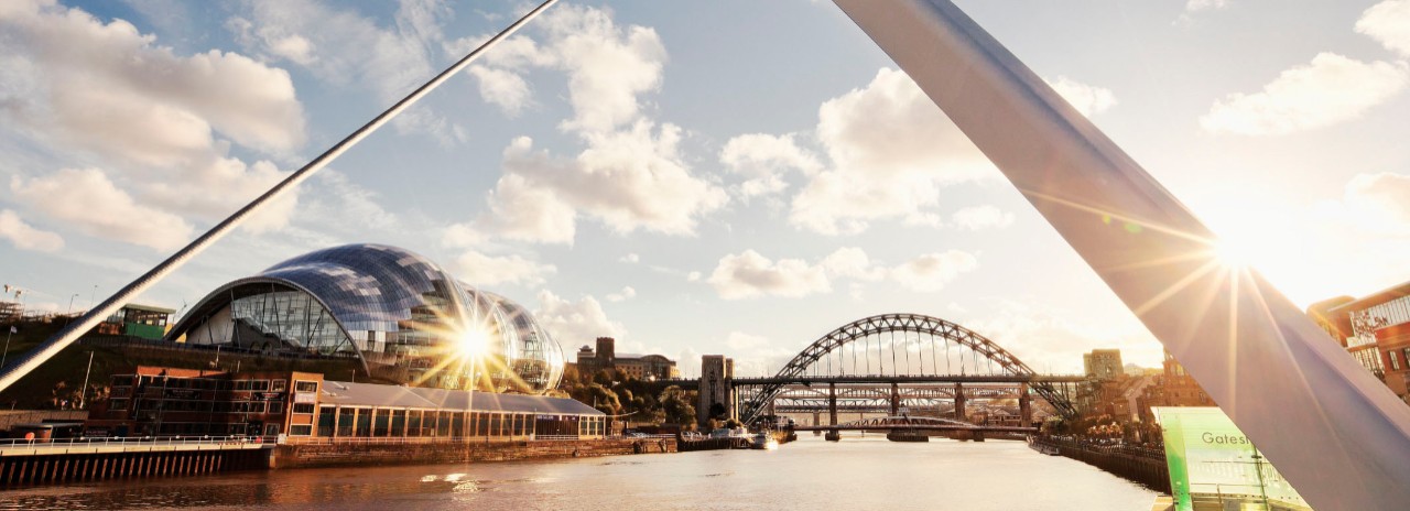 UK, England, Great Britain, Tyne and Wear, Newcastle upon Tyne, View down the Tyne river