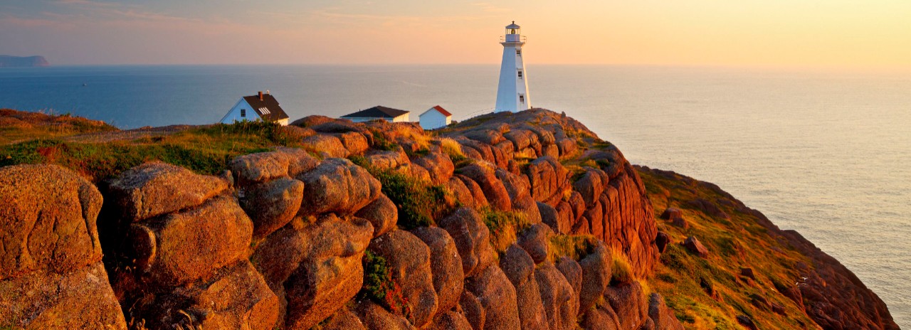 Lighthouse on Cape Spear near St. John's on Avalon Peninsula, Newfoundland, Canada