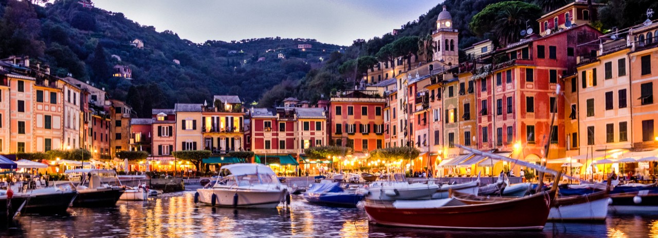 Italy, Liguria, Mediterranean area, Genova district, Riviera di Levante, Portofino, The town and harbor