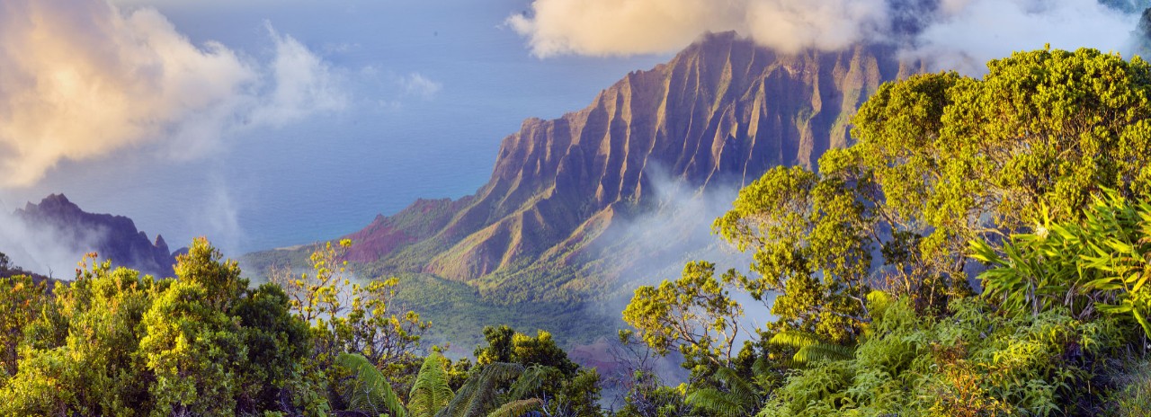 View across Na Pali Coast, Kauai Island, Hawaii, USA