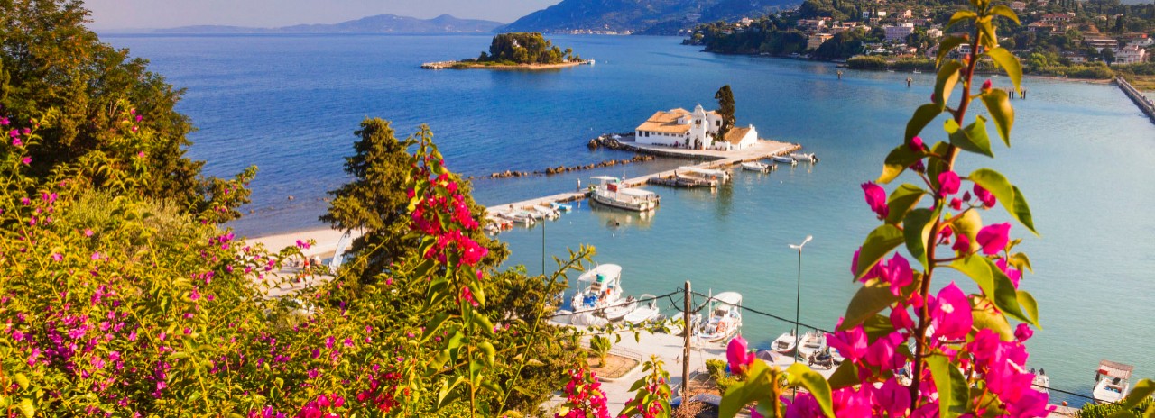 The port of Corfu, Greece on a Seabourn cruise