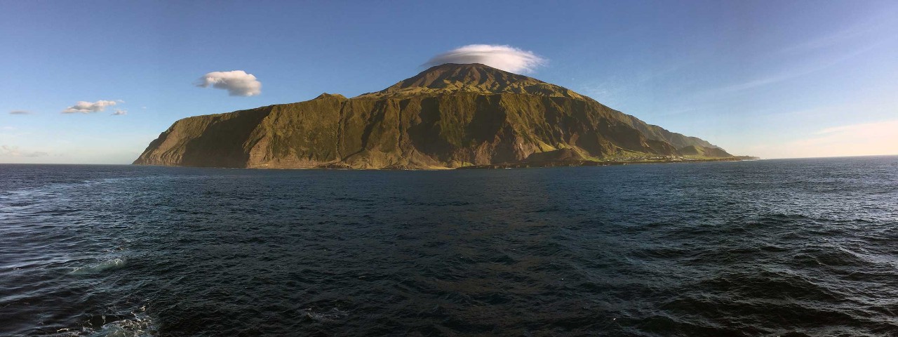 Rugged Island Surrounded by Ocean